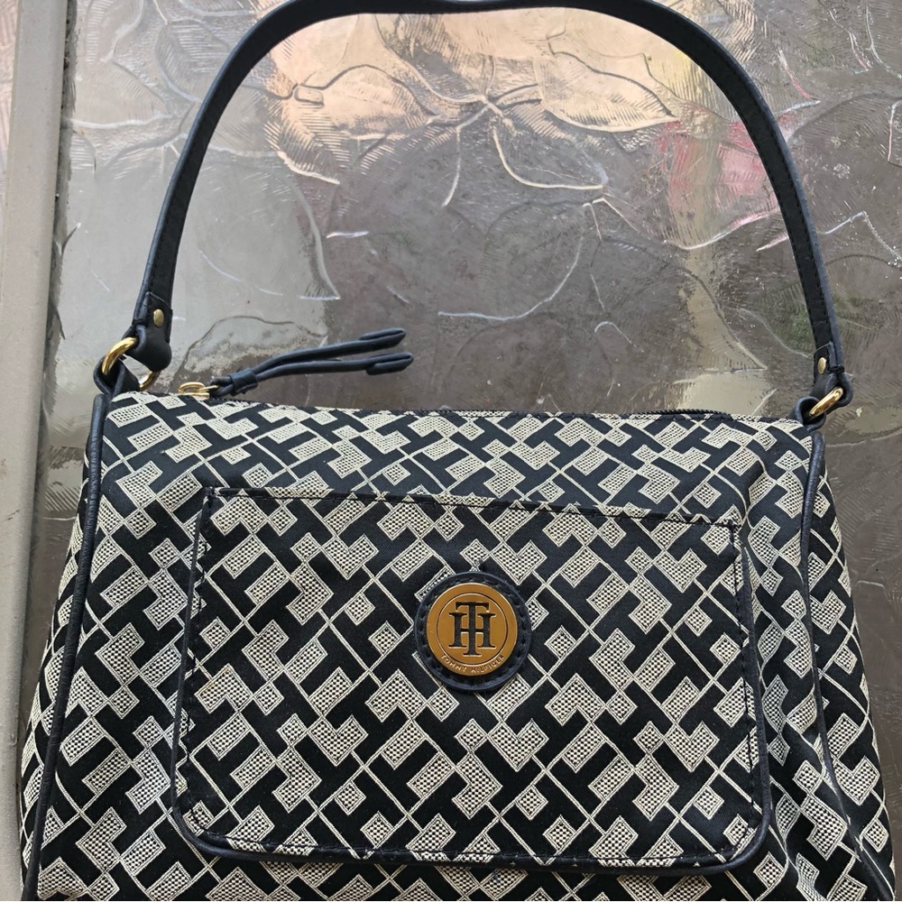 Vintage Black and White Tommy Hilfiger Small Bag Purse